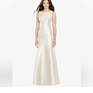 Dessy Collection Cream Maxi Dress